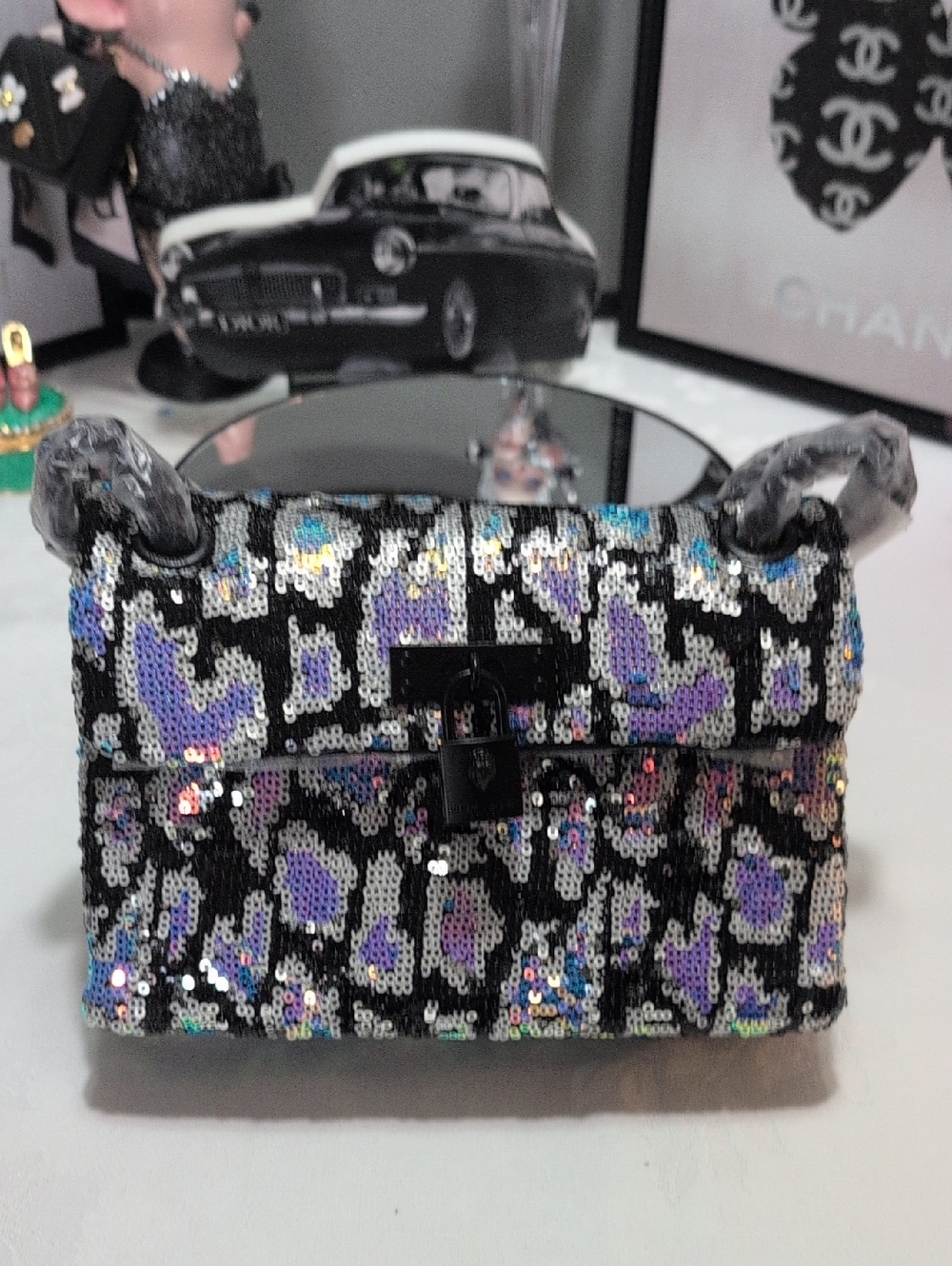 Kurt Geiger London Sequinced Leopard Patterned Mini Brixton - NEW 💋